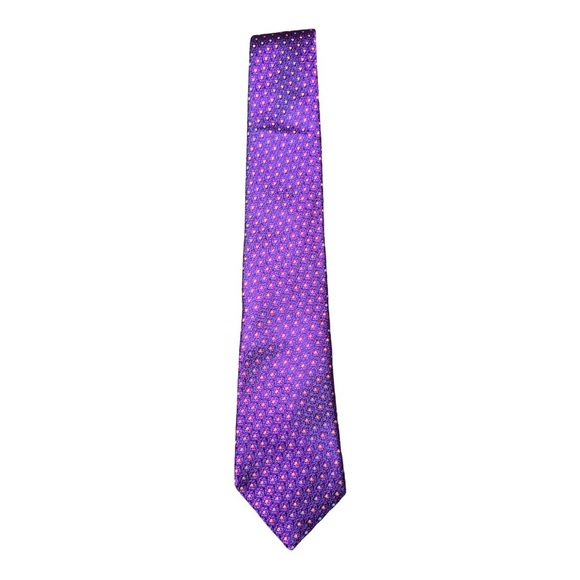 Ted Baker London Purple Circles 100% Silk Tie Giraffe - Picture 1 of 6
